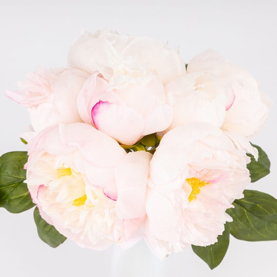 Букет пионов, 7 бутонов, пудровый, 28 см СПАСЕННАЯ ПОЗИЦИЯ (9259-113)