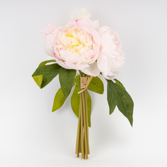 Букет пионов, 7 бутонов, пудровый, 28 см СПАСЕННАЯ ПОЗИЦИЯ (9259-113)