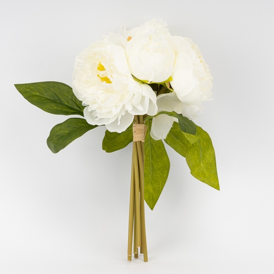 Букет півоній, 7 бутонів, білий, 28 см ВРЯТОВАНА ПОЗИЦІЯ (9259-114)