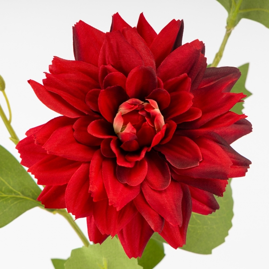 Искусственная георгина с 3 бутонами, красная, 64 см СПАСЕННАЯ ПОЗИЦИЯ (9259-125)