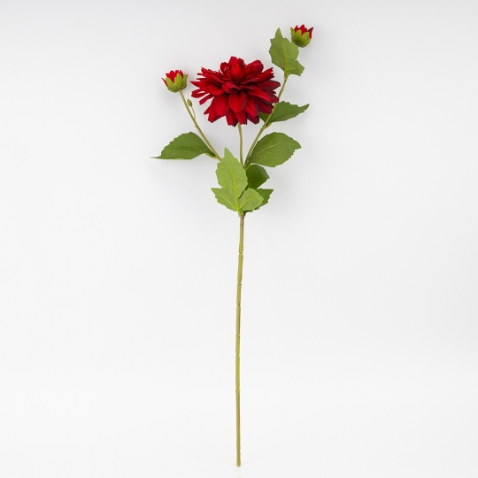 Искусственная георгина с 3 бутонами, красная, 64 см СПАСЕННАЯ ПОЗИЦИЯ (9259-125)