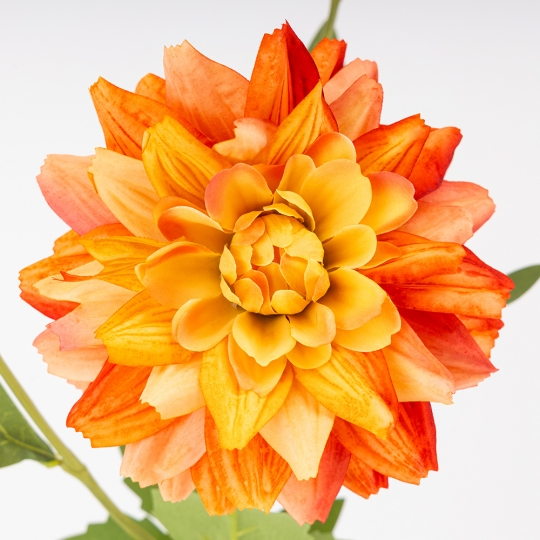 Искусственная георгина с 3 бутонами, оранжевая, 64 см СПАСЕННАЯ ПОЗИЦИЯ (9259-127)