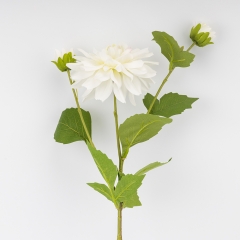 Искусственная георгина с 3 бутонами, белая, 64 см СПАСЕННАЯ ПОЗИЦИЯ (9259-128)