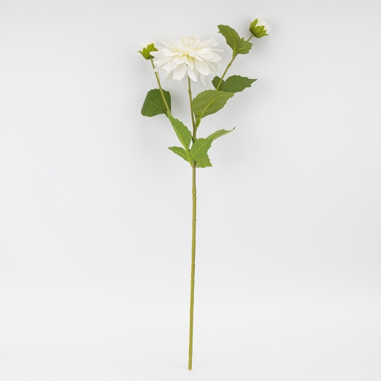 Искусственная георгина с 3 бутонами, белая, 64 см СПАСЕННАЯ ПОЗИЦИЯ (9259-128)