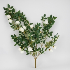 Искусственный куст роз, белый, 88 см (9270-015)