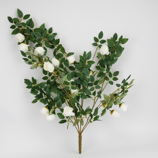 Искусственный куст роз, белый, 88 см (9270-015) Искусственный куст роз, белый, 88 см (9270-015)