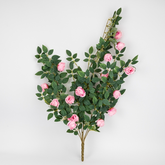 Искусственный куст роз, розовый, 88 см (9270-018) Искусственный куст роз, розовый, 88 см (9270-018)