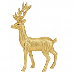УЦІНКА Декоративна фігурка "Блискучий олень", золота, 36 см (Зішкрябані блискітки) (00BR-6041-019)