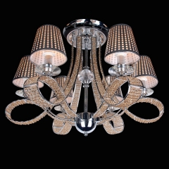 Кремова люстра з металевими абажурами (KC017/6)