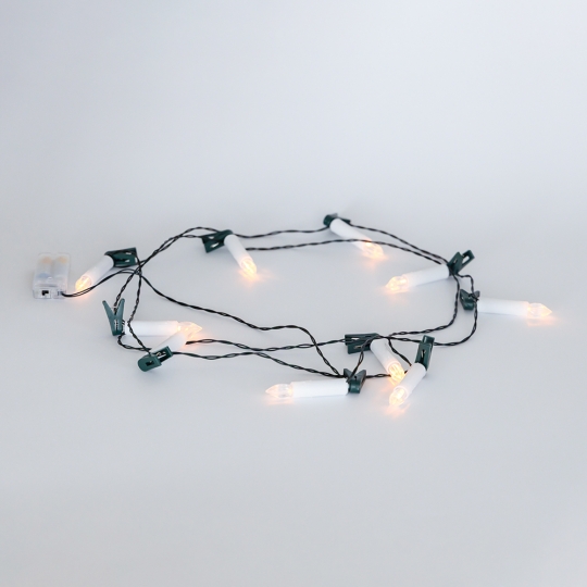 Світлодіодна гірлянда (LED) з 10 свічок з кліпсами на ялинку, 285 см (9262-011)