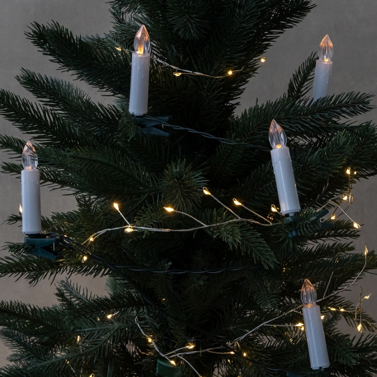 Світлодіодна гірлянда (LED) з 10 свічок з кліпсами на ялинку, 285 см (9262-011)
