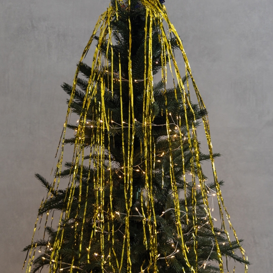 Дождик на елку новогодний, золотой, 1 м (9254-002)