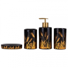 Набір для ванної кімнати "Золоті колоски", чорний, 17 см (9190-017)
