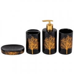 Набір для ванної кімнати "Золоте дерево", чорний, 17 см (9190-019)