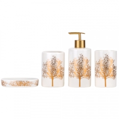 Набір для ванної кімнати "Золоте дерево", білий, 17 см (9190-020)