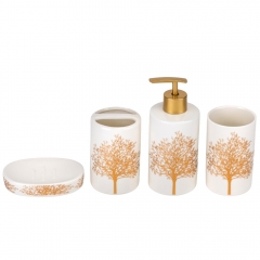 Набір для ванної кімнати "Золоте дерево", білий, 17 см (9190-020)