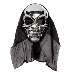 УЦІНКА Маска на Хелловін «Череп чорний» (тріщина під тканиною) (8812-007)