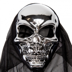 УЦІНКА Маска на Хелловін «Череп чорний» (тріщина під тканиною) (8812-007)