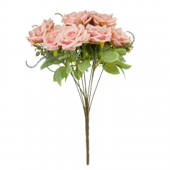 Букет роз, 9 бутонов, нежно-розовый, 40 см (9207-015)