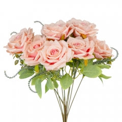 Букет роз, 9 бутонов, нежно-розовый, 40 см (9207-015)
