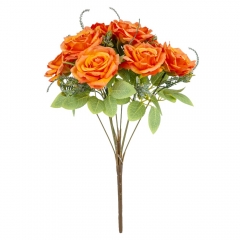 Букет роз, 9 бутонов, оранжевый, 40 см (9207-016)