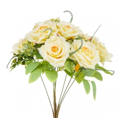 Букет роз, 9 бутонов, кремовый, 40 см (9207-018)