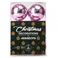 Набор елочных шаров "Праздничная Мозаика" (6см * 12 шт, розовый) (6025-015)
