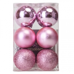 Набор елочных шаров "Праздничная Мозаика" (6см * 12 шт, розовый) (6025-015)