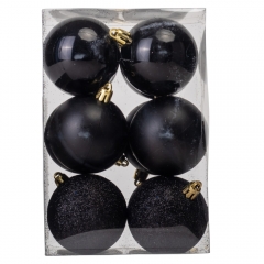 Набор елочных шаров "Праздничная Мозаика" (6см * 12 шт, черный) (6025-017)
