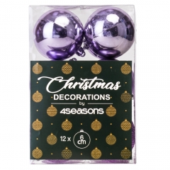 Набор елочных шаров "Праздничная Мозаика" (6см * 12 шт, сиреневый) (6025-019)
