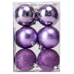 Набор елочных шаров "Праздничная Мозаика" (6см * 12 шт, сиреневый) (6025-019)