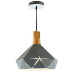 Люстра подвес серая с полигональным дизайном (ZD038B/D300 (grey)) (ZD038B/D300 (grey))