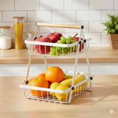 Фруктівниця дворівнева "Лофт", біла, 30,5 см ВРЯТОВАНА ПОЗИЦІЯ (9282-007)