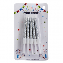 Набір свічок для торта "Свято - це просто", срібло, 7,5 см (9022-007)