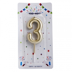 Свічки для торта "2-4", золоті, 10 см (9022-010)