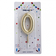 Свічки для торта "0,8,9", золоті, 10 см (9022-012)