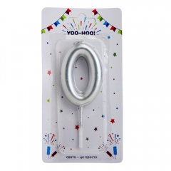 Свічки для торта "0,8,9", срібні, 10 см (9022-016)