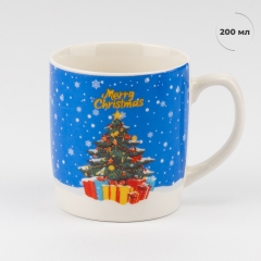 Кружка з ложечкою "Новорічні подарунки", 200 мл (9250-017)