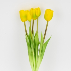 Букет латексних тюльпанів, 5 бутонів, жовто-зелений, 45 см (2026-002/yellow)