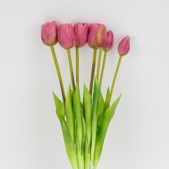 Букет латексних тюльпанів, 7 бутонів, рожевий, 48 см (2026-003/lt. red)