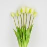 Букет латексних тюльпанів, 7 бутонів, біло-зелений, 48 см (2026-003/white)