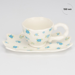 Чашка з блюдцем "Небесні квіти", 150 мл (9295-017)