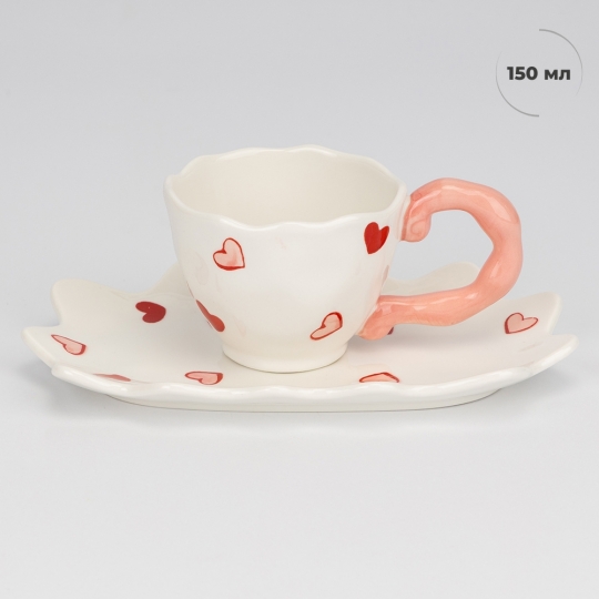 Чашка с блюдцем «Романтическая история», 150 мл (9295-019)