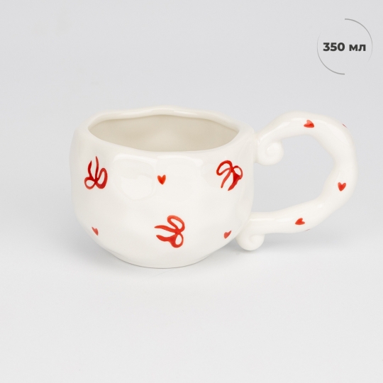 Чашка «Красные бантики», 350 мл (9295-022)
