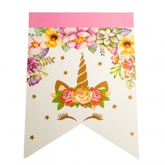 Розтяжка на день народження "Єдиноріжка", рожева (8505-003)