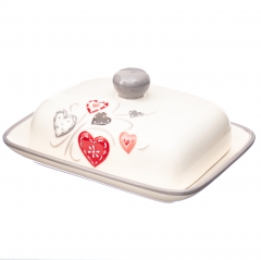 УЦІНКА Мазничка "Love" (Дефект лиття та глазурі,напливи,чорні крапки,тріщини) (00BR-011AV)