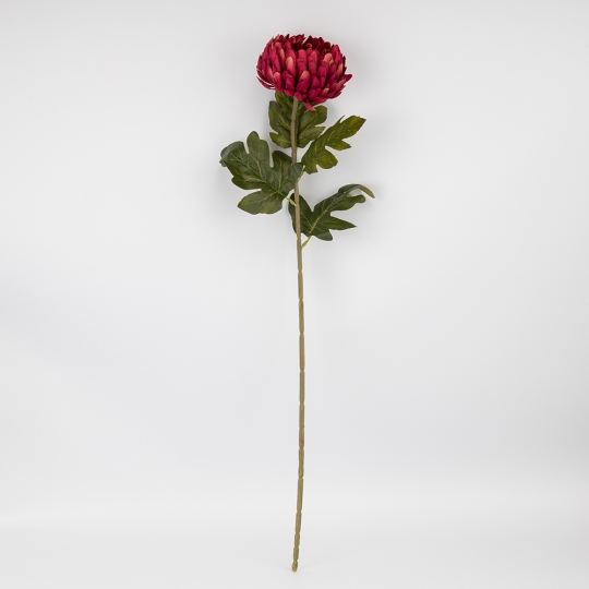 Искусственная хризантема, бордовая, 72 см (2026-011/wine)