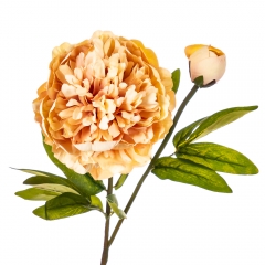 Цветок искусственный "Пион с бутоном" оранжевый (8100-040)