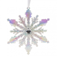 Ялинкова іграшка "Кришталева сніжинка", 13 см (6040-022)