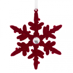 Ялинкова іграшка "Оксамитова сніжинка", 13,5 см (6040-030)